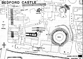 Plan showing the extent of Bedford Castle